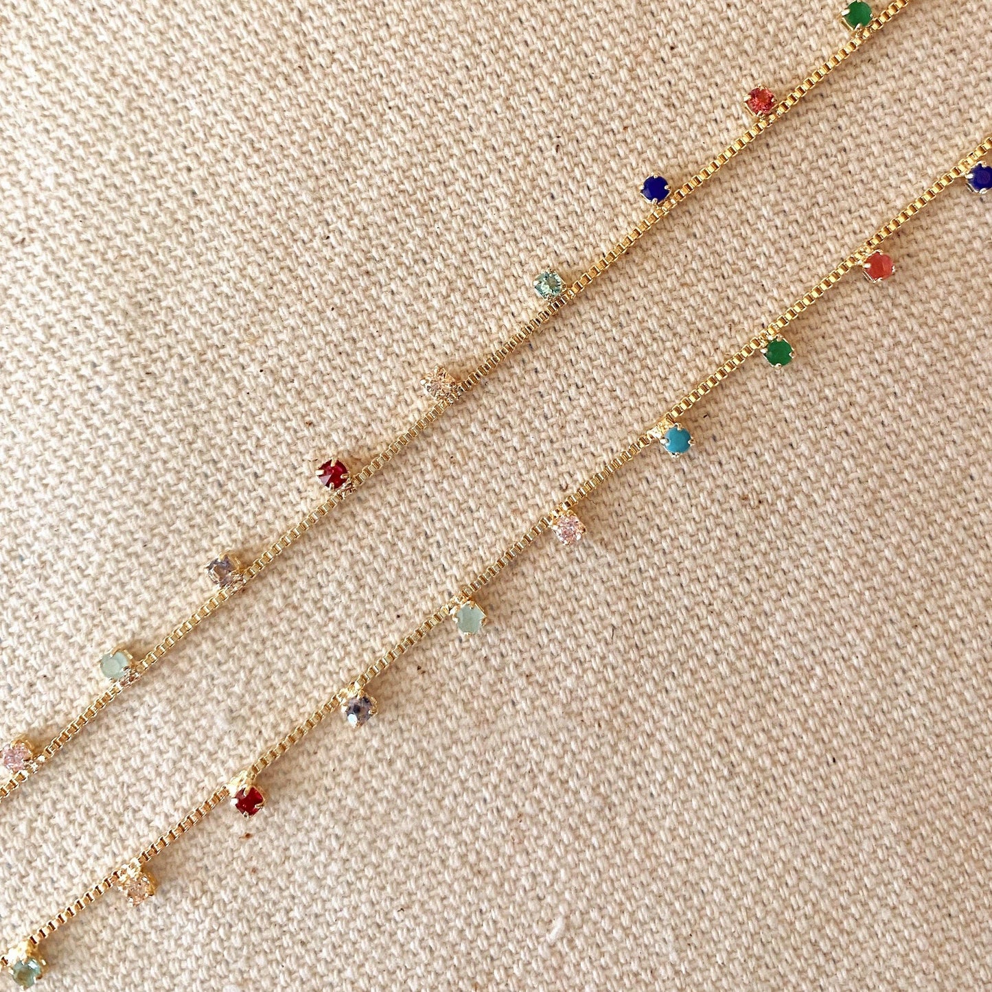 Multicolor Necklace Gold Filled