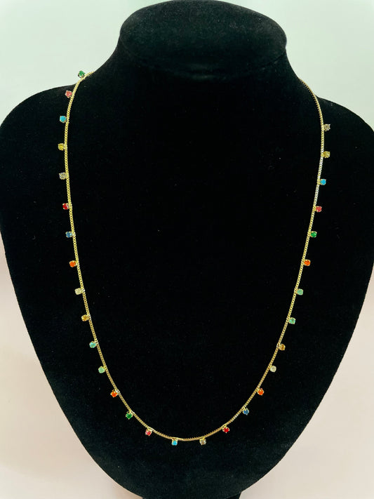 Multicolor Necklace Gold Filled