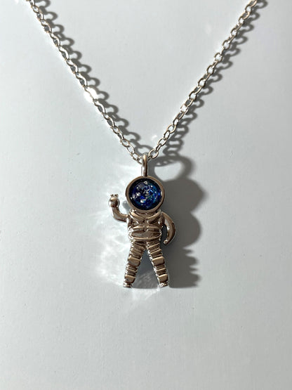 Spaceman Necklace Sterling Silver